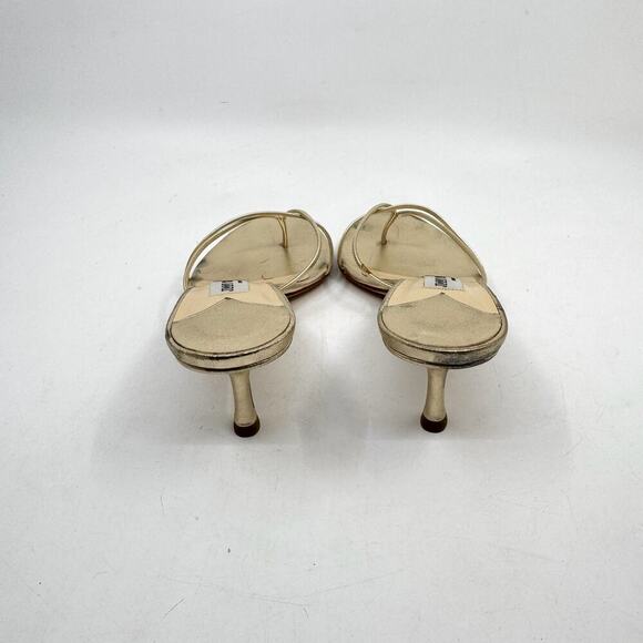 Vintage Y2K JIMMY CHOO ‘Nimbus’ Gold Metallic Kitten Heels - Picture 3 of 11